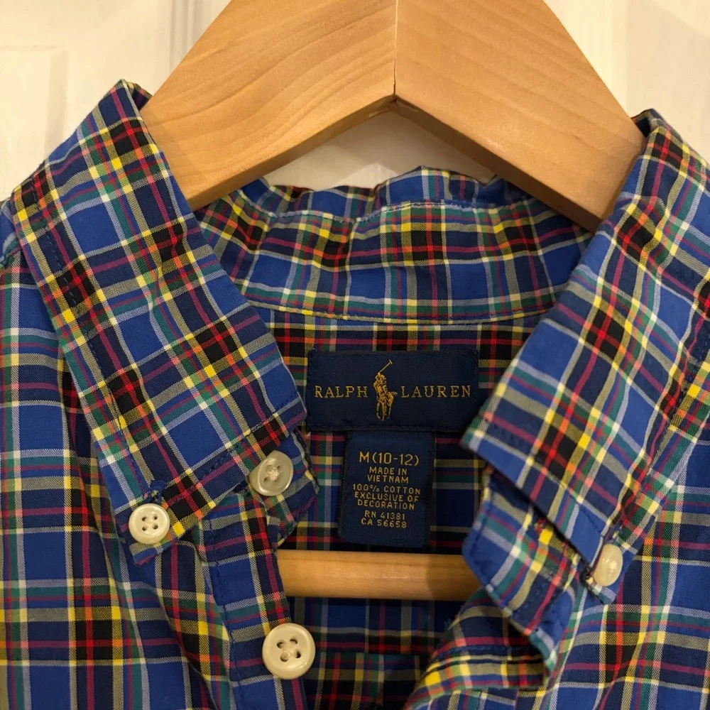 Ralph Lauren Multi-Color Plaid Boy’s Button Down Shirt Size 10-12